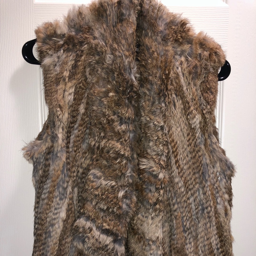 100% rabbit fur vest